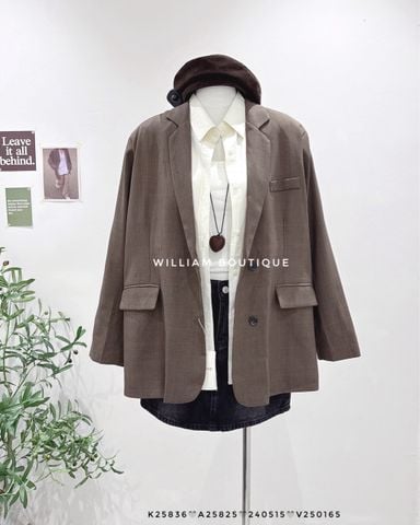  Áo khoác blazer trơn xước 2 nút 841 