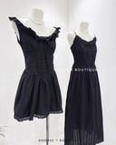  Đầm ngắn cotton phối ren 5244 