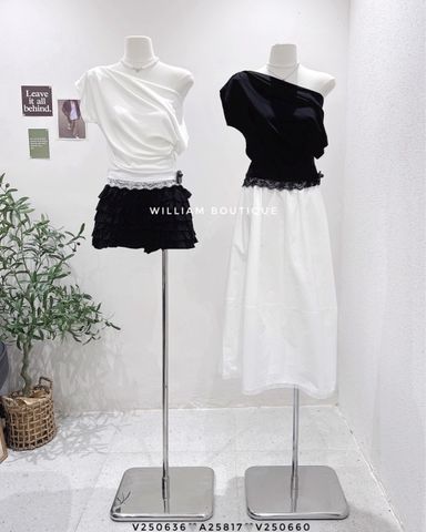  Áo thun trễ vai phối ren 6561 