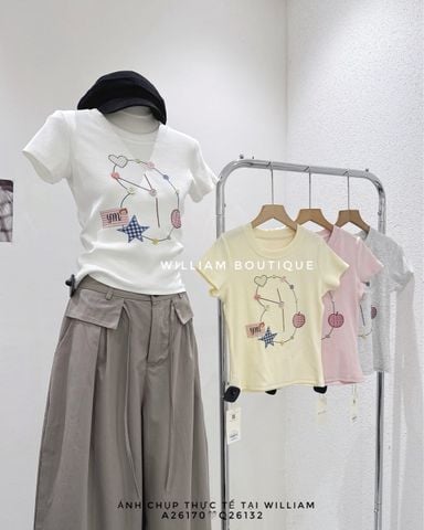  Áo thun đính nút 8830 