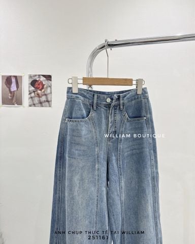  Quần jean suông ống ráp rộng 3369 