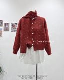  Áo khoác cardigan len bi kèm khăn 0054 
