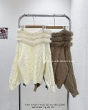  Áo len trễ vai viền lông 0189 