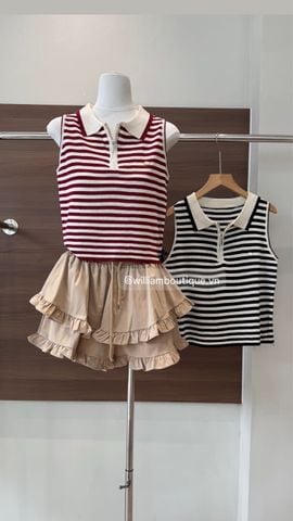  Áo ba lỗ dệt kim cổ polo 7291 