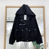  Áo khoác nón rút eo nút bấm 8809 