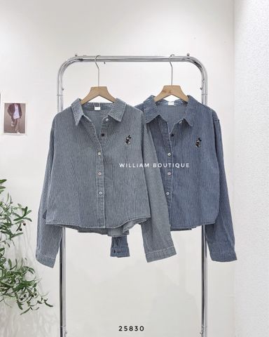  Áo sơ mi denim kẻ sọc 8089 