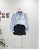  Áo sơ mi kẻ sọc cổ tròn 6328 