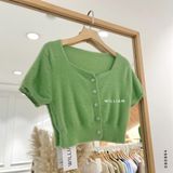  Áo len lông nút croptop 357 