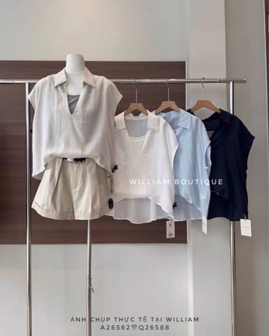  Áo sơ mi tay hến liền ba lỗ 33172 