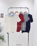  Áo dệt kim nút phối cổ sơ mi 5930 