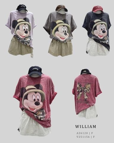  Áo thun oversize wax Mickey nơ 8317 