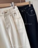  Quần jean chỉ nổi thêu nơ 3430 