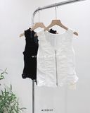  Áo nhún viền bèo khoá kéo 5744 