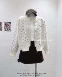  Áo khoác cardigan len bi kèm khăn 0054 
