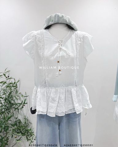  Áo sơ mi xô đan dây 25813 