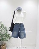  Áo thun giấy tay hến thêu ngựa 3812 