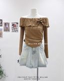  Áo len bông trễ vai 8289 