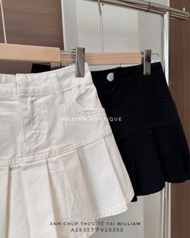  Váy jean ngắn xếp ly 6806 