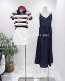  Áo thun polo sọc đen đỏ 5776 