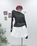  Áo tay dài trễ vai sọc + ba lỗ 6748 