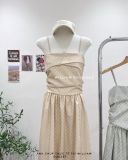  Đầm dây caro 1021 