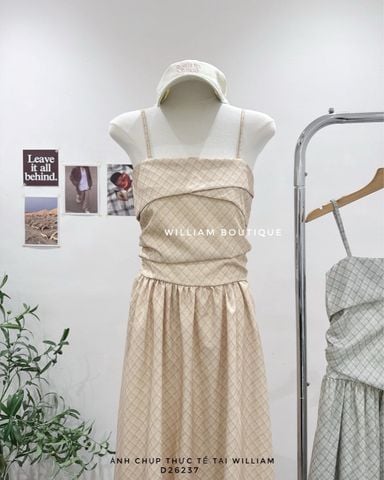  Đầm dây caro 1021 