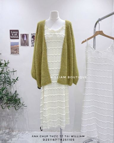  Đầm dây ren kẻ ngang 1032 