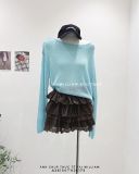  Áo dệt kim mỏng trơn tay dài 5627 