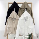  Áo khoác nón rút eo nút bấm 8809 