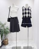  Quần short jean tối chỉ nổi 