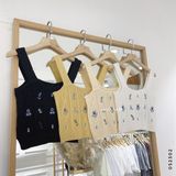  Áo dây len thêu bông tím 1146 