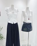  Quần jean ống rộng chấm bi 9016 