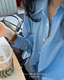  Áo sơ mi linen trơn 1 túi 3831 