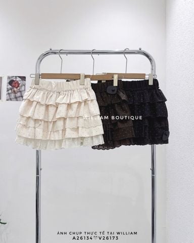  Váy nhung bi phối ren 1782 