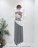  Váy thun maxi xám sọc 7522 
