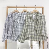  Áo SM caro crop + áo dây 702 