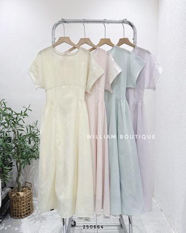  Đầm voan tơ trơn 6953 