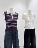  Áo kiểu trễ vai bông nhí 6937 