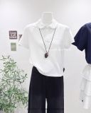  Áo thun cổ sen ren dây 1673 