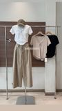  Áo thun cổ V nút đính hạt 9080 