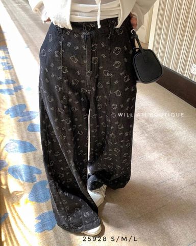  Quần jean ống rộng kitty 9017 