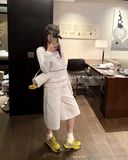  Quần short jean ngố trắng 6287 