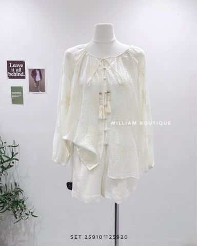  Set bộ voan kem thêu ren 6754 