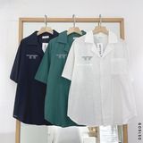  Áo SM cổ bẻ thêu chữ 