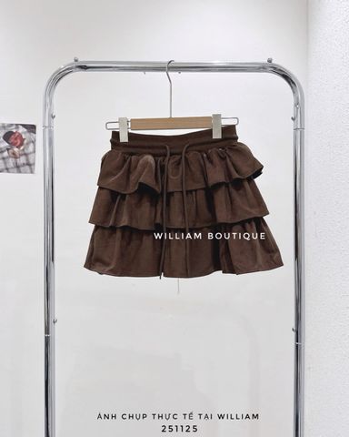  Váy da lộn xếp tầng 8503 