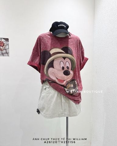  Áo thun oversize wax Mickey nơ 8317 