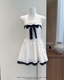  Đầm dây bi + cardigan xanh đen 511 