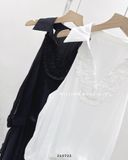  Đầm voan ngắn phối bèo cổ sơ mi 1888 