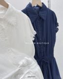  Đầm sơ mi xô viền ren 7521 