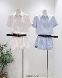 Đầm sơ mi kẻ sọc váy bí 5688 